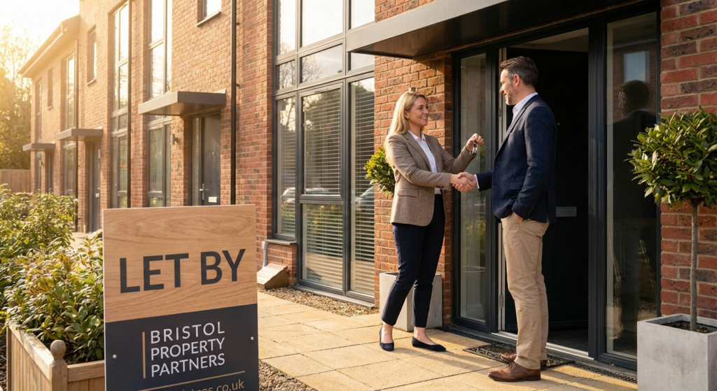 A professional photograph of a Bristol letting agent with landlord